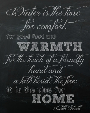 Winter Chalkboard Printable Quote by The Happy Housie Edith Sitwell