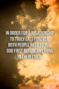 couple need to put god first before anything in their lives, starting ...
