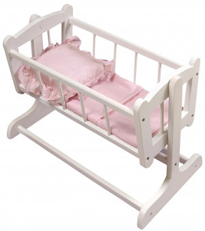 wooden baby doll cradle