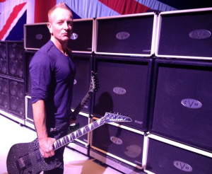 Def Leppard’s Phil Collen in front of his EVH wall, March 22, 2013.