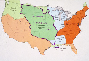map showing louisiana purchase