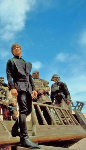 Luke Skywalker walks the plank from Star Wars Return Of The Jedi