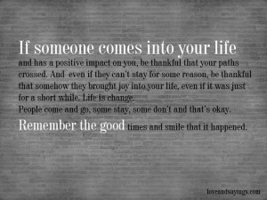 If someone comes into your life.....: Plaque