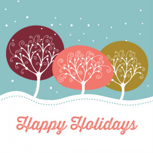 Happy Holidays Winter Woods Holiday Card