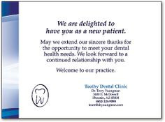 dental thank you patient cards | Dental Thank You Cards Create Patient ...