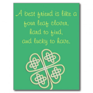 Best Friend Four Leaf Clover Postcard