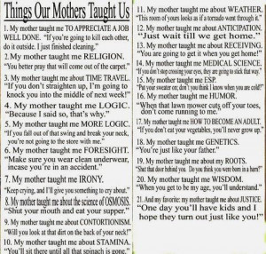 Things Mother Taught Us