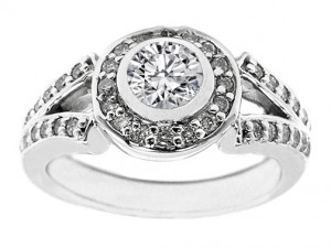 diamond rings band. Platinum Round Diamond Vintage