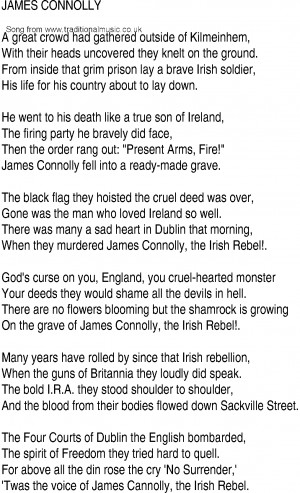 Irish Song Lyrics For Rebel