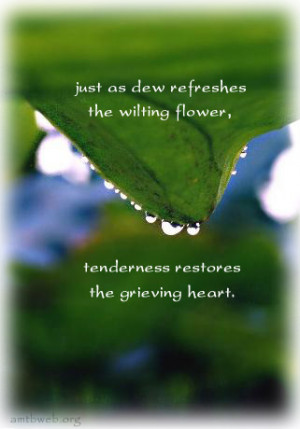 Just as dew refreshes the wilting flower, tenderness restores the ...