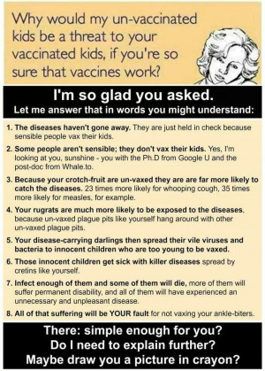 Why do I worry about your unvaxxed kids if vaccines work so well ...