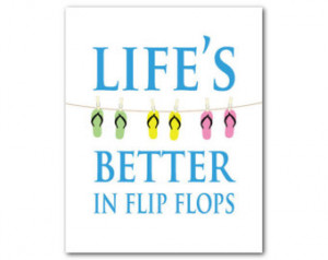 flip flops - T ypography - Print - Beach Art - Word Art - beach quote ...