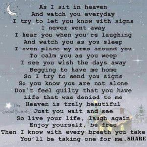 poem for loss of a loved one. So sweet.Every breth I take, I take one ...