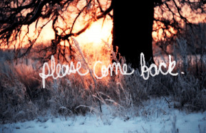 Please! come back.