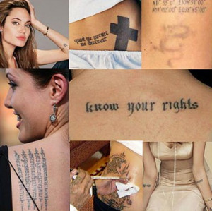 As tatuagens de Angelina Jolie