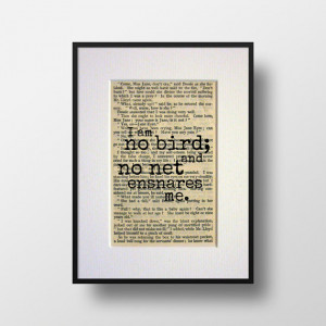 Jane Eyre - Book Quote Print - Inspirational Quote - Birthday Gift ...
