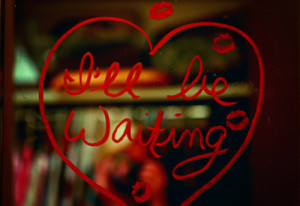 heart, lipstick, love, mirror, red