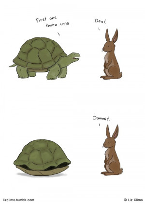 comic rabbit turtle the tortoise and the hare