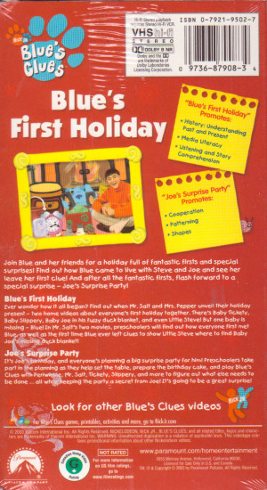 Blues Clues First Holiday VHS
