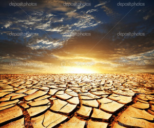 Sun Over Drought Land Stock