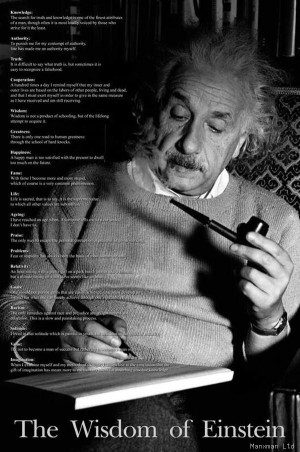 Details about The Wisdom Of Albert Einstein - Smoking His Pipe Poster