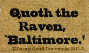 Superbowl Baltimore Ravens Poe quote doormat