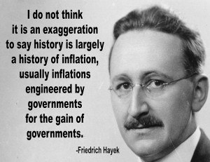 Hayek Inflation Quote Poster
