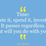 quote - waste it, spend it, invest it, it passes by regardless | ms ...
