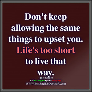 Don't keep allowing the same things to upset you...