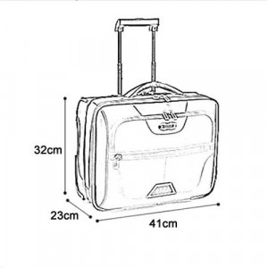 Black Fashion Pull Rod Briefcase Business Luggage Case size