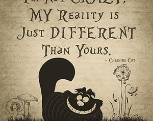 ... Cheshire Cat Quote Print #9, Wall Decor, Typography, Quote Print, Gift