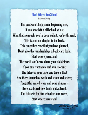 Great motivational poem - Start where you stand poem picture in big ...