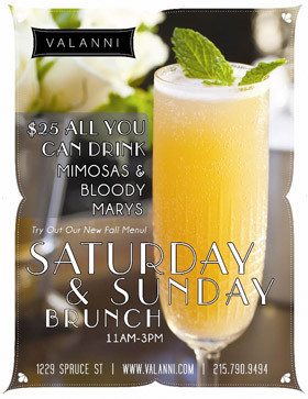 Main Menu Sunday Brunch Drinks