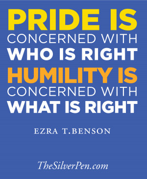 Pride is concerned with who is right