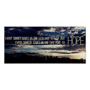 HOPE/Inspirational Urban Sunset Photography Quote Print