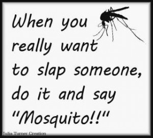 When you really want to slap someone do it and say mosquito