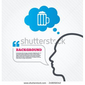 ... beer sign icon Alcohol drink symbol Think background with quotes and