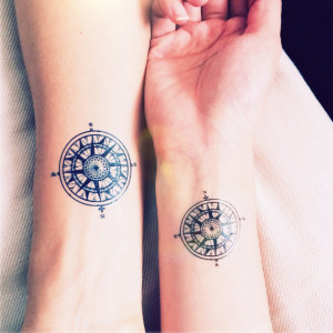 Vintage Compass tattoo travel - InknArt Temporary Tattoo - wrist quote ...