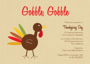Gobble gobble Thanksgiving invitation by PurpleTrail.