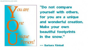 Unique Quotes About Yourself Don't compare yourself with