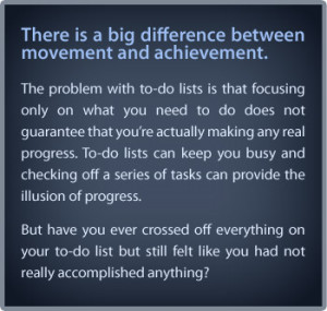 ... are most important in your life — not on your activity/to-do list