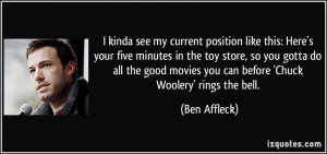 kinda see my current position like this: Here's your five minutes in ...