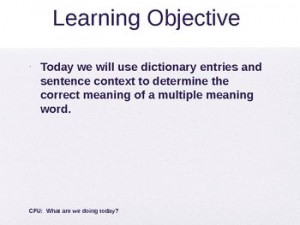 Multiple Meaning Words Using Dictionary Entries RW 1.7 Powerpoint
