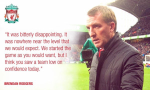 Brendan Rodgers reacts to defeat at Crystal Palace