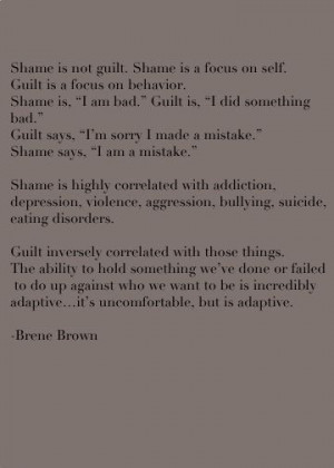 Guilt Vs. shame Brene Brown