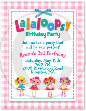 Lalaloopsy Inspired Birthday Party Invitations