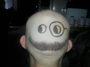 Funny Movember mustache head joke photo