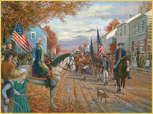 Washington leaves Carlisle, PA with militia