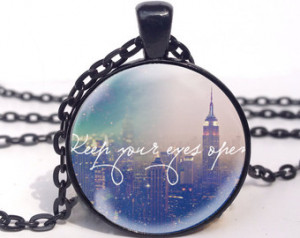 your Eyes Open Necklace, Dream New York Jewelry, Inspirational Quote ...