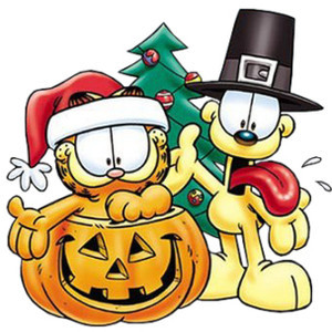 Garfield Odie Halloween Thanksgiving Christmas Holiday Cartoon Clipart ...
